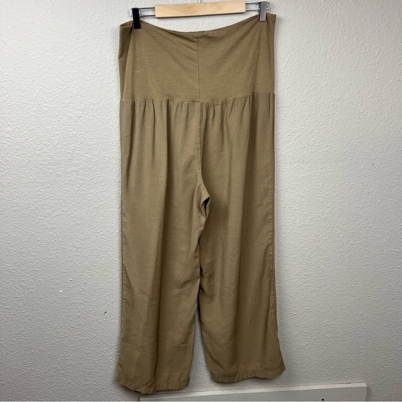 Soft Surroundings Lombard Wide Leg Rolled Waist Pant Tan Sz Petite Large - Picture 5 of 11